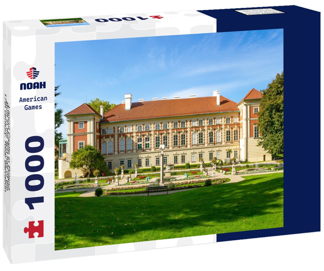 Noah Jigsaw Puzzle Lancut Castle in Poland. Built in the first half of the 17th century. Rear elevation with Italian garden and park 1000 pieces