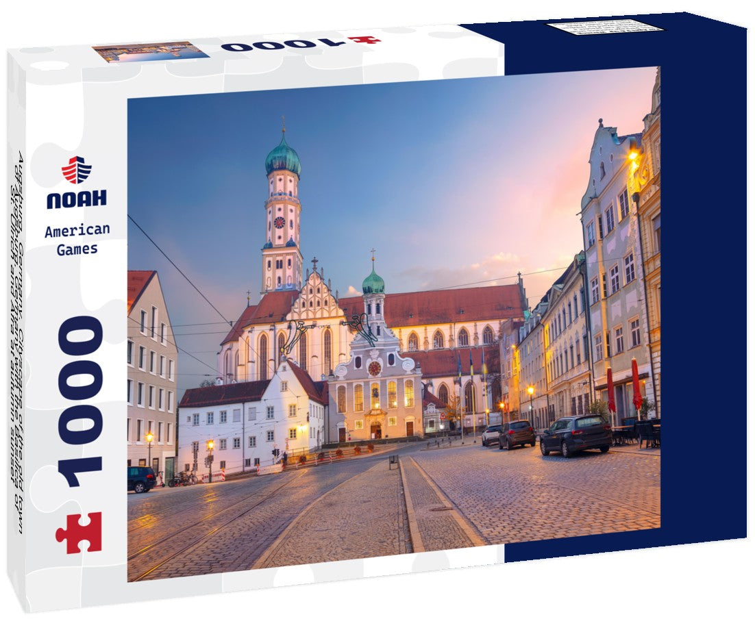 Noah Jigsaw Puzzle Augsburg, Germany. Cityscape of the old town of Augsburg, Germany with the Basilica of St. Ulrich and Afra at autumn sunset 1000 pieces