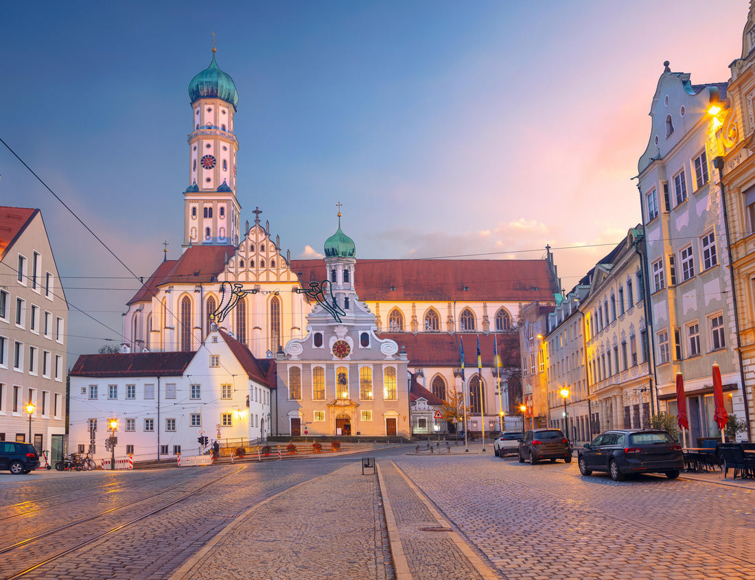 Noah Jigsaw Puzzle Augsburg, Germany. Cityscape of the old town of Augsburg, Germany with the Basilica of St. Ulrich and Afra at autumn sunset 1000 pieces