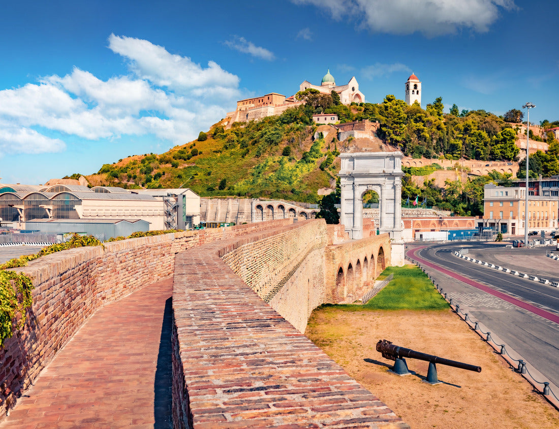 Noah Jigsaw Puzzle Beautiful view of the Arch of Trajan and the Cattedrale di San Ciriaco church in the background. Sunny summer city of Ancona, Italy 1000 pieces