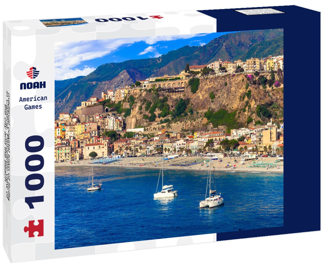 Noah Jigsaw Puzzle medieval coastal town of Scilla in Calabria. Panoramic view of the city and the beach 1000 pieces