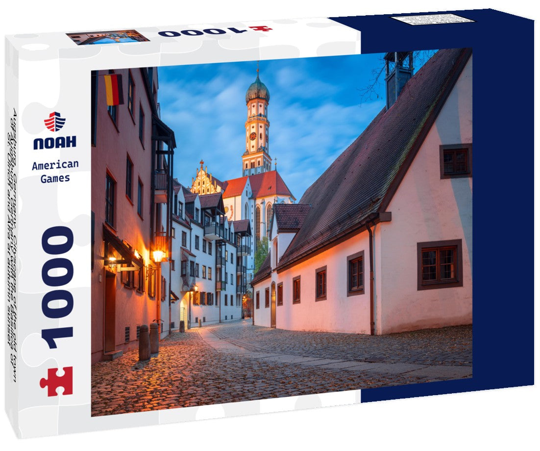 Noah Jigsaw Puzzle Augsburg, Germany. Cityscape of the old town of Augsburg, Germany with the Basilica of St. Ulrich and Afra at autumn sunset 1000 pieces