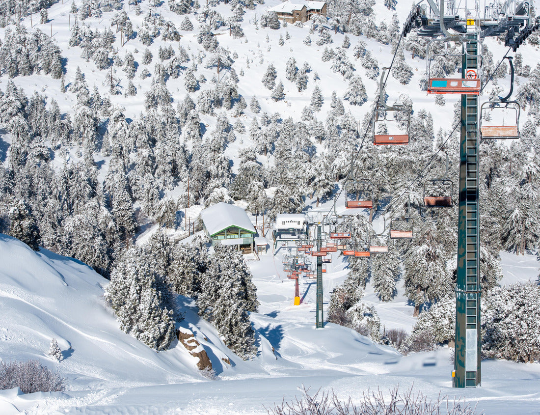 Noah Jigsaw Puzzle Empty ski lifts on a snowy mountain in wintertime. Troodos ski resort Cyprus Europe 1000 pieces