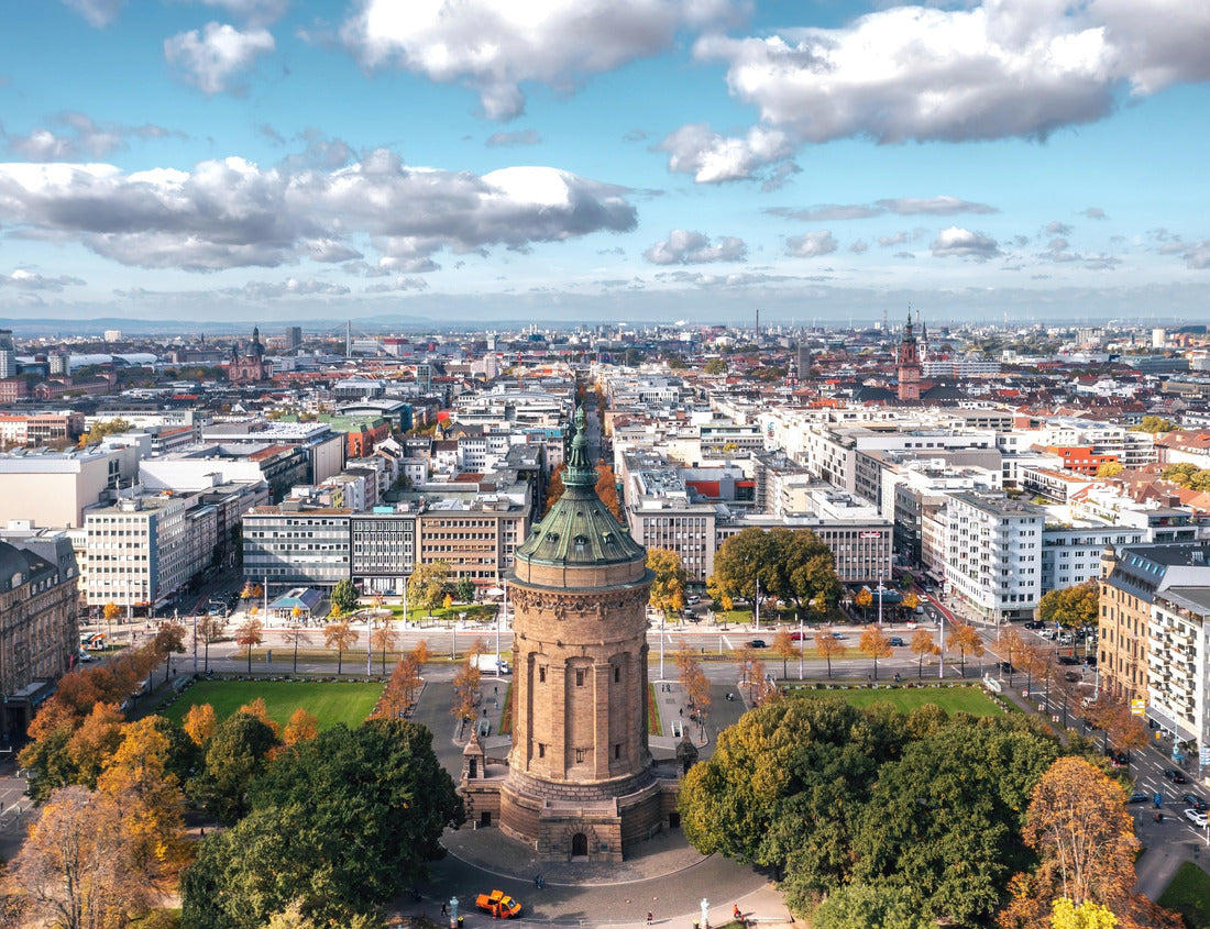 Noah Jigsaw Puzzle Autumnal city of Mannheim, Baden-Württemberg, Germany. Friedrichsplatz with the Mannheim Water Tower in the foreground 1000 pieces