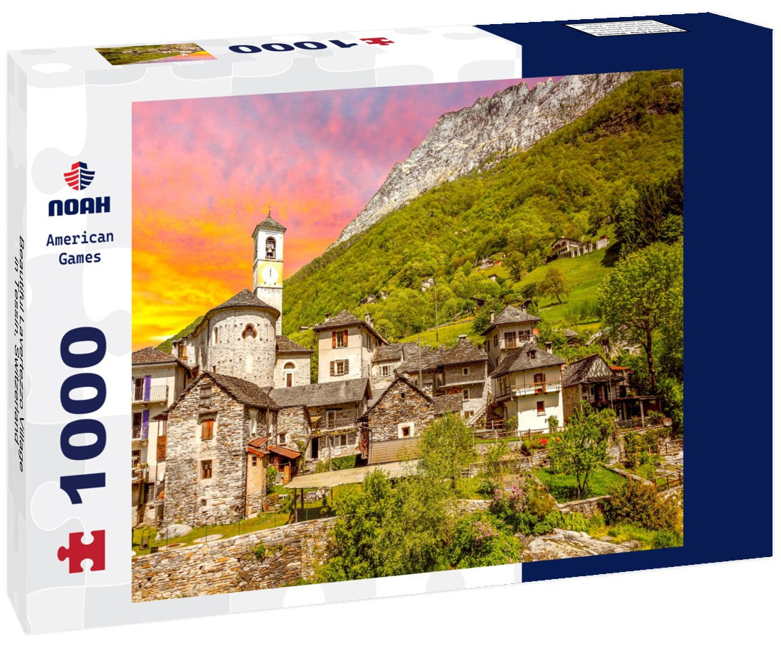 Noah Jigsaw Puzzle Beautiful Lavertezzo Village in Tessin, Switzerland 1000 pieces