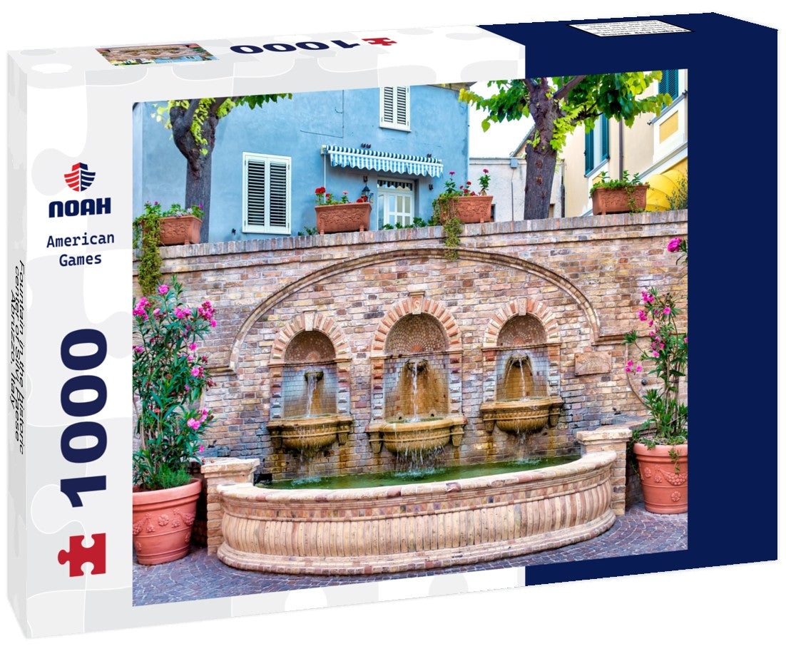 Noah Jigsaw Puzzle Fountain in the historic center of Silvi Paese, Abruzzo, Italy 1000 pieces