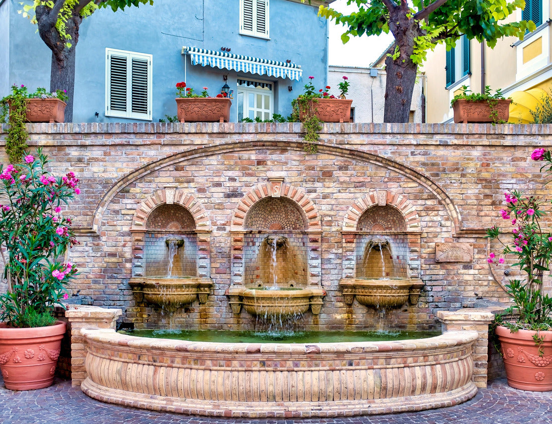 Noah Jigsaw Puzzle Fountain in the historic center of Silvi Paese, Abruzzo, Italy 1000 pieces
