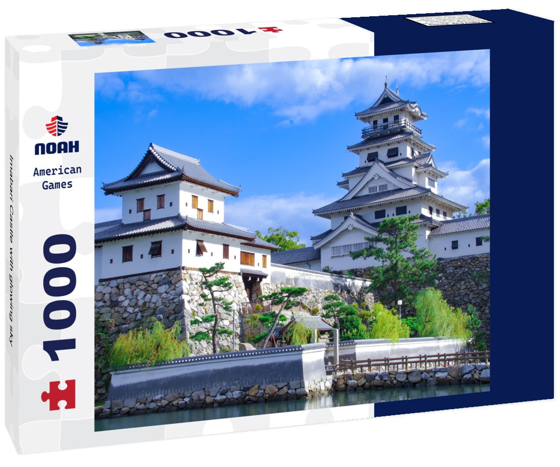Noah Jigsaw Puzzle Imabari Castle with glowing sky 1000 pieces
