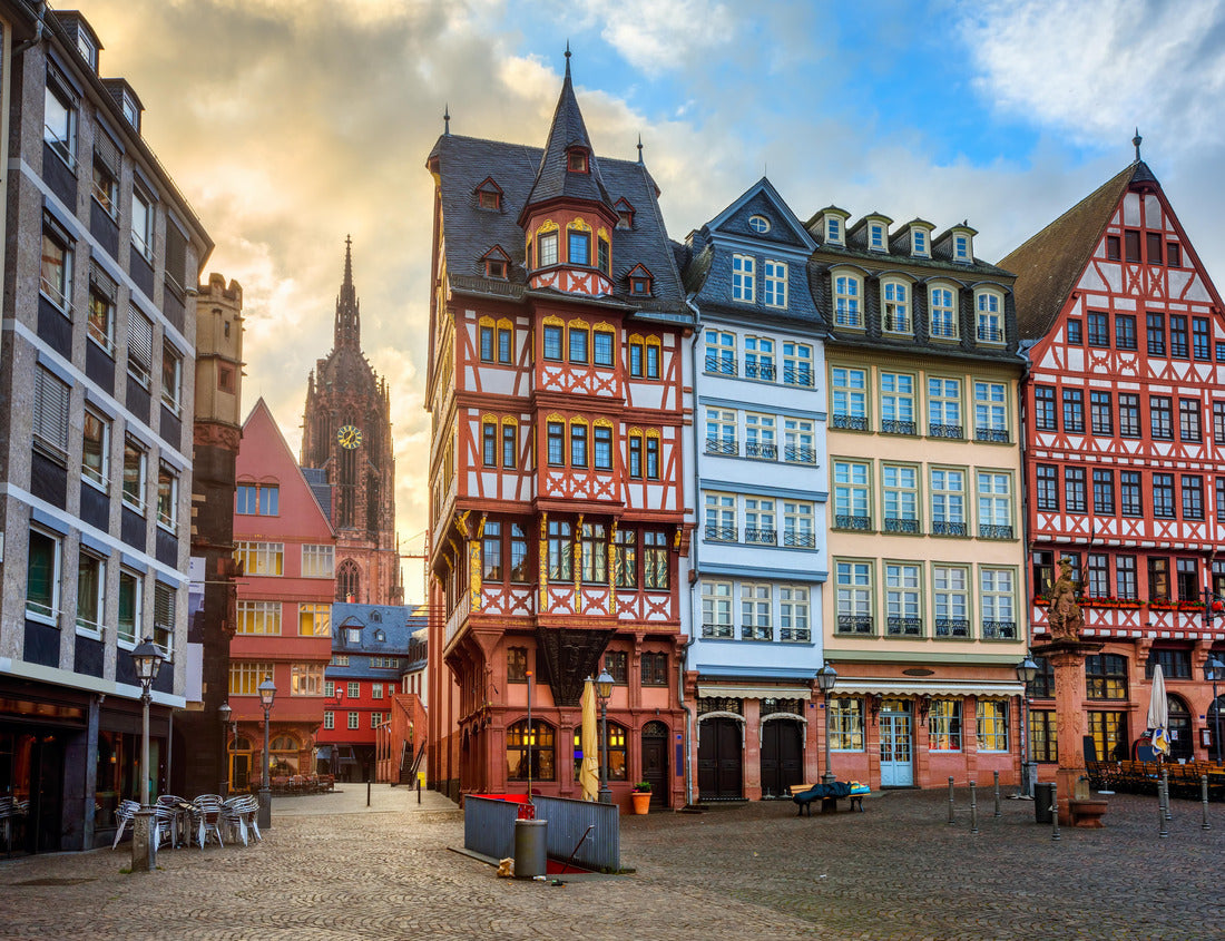Noah Jigsaw Puzzle Gothic Frankfurt Cathedral and colorful half-timbered houses on historical Roemerberg square in Frankfurt am Main city center, Germany 1000 pieces