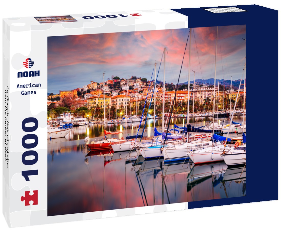 Noah Jigsaw Puzzle La Spezia, Italy city skyline from the harbor at dusk 1000 pieces