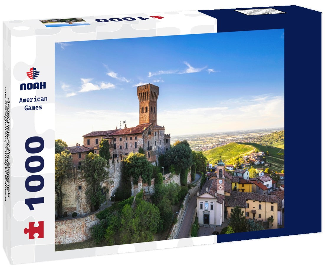 Noah Jigsaw Puzzle Aerial view of the Cigognola Castle with its vineyard in the background, Oltrepo Pavese, Pavia, Lombardy, Italy 1000 pieces