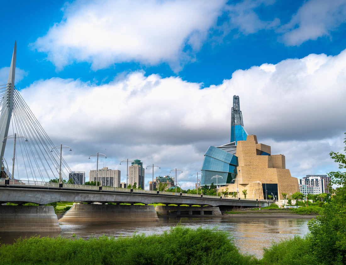 Noah Jigsaw Puzzle Dramatic cloudscape overlooking the Esplanade Riel Footbridge and the Canadian Museum for Human Rights over the Red River in Winnipeg, Canada 1000 pieces