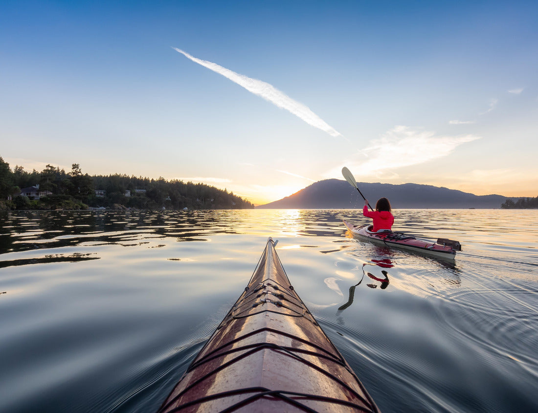 Noah Jigsaw Puzzle Adventurous women on sea kayak paddling in the Pacific Ocean. Sunny summer day sunset. Near Victoria, Vancouver Islands, British Columbia, Canada 1000 pieces
