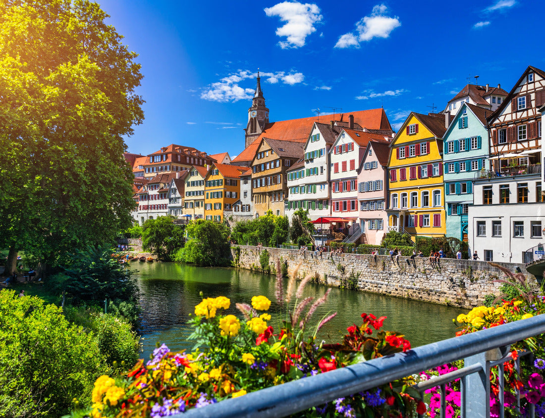 Noah Jigsaw Puzzle Beautiful flowering city of Tübingen in Germany (Baden-Württemberg). Houses on the Neckar and Hoelderlin Tower, Tübingen 1000 pieces