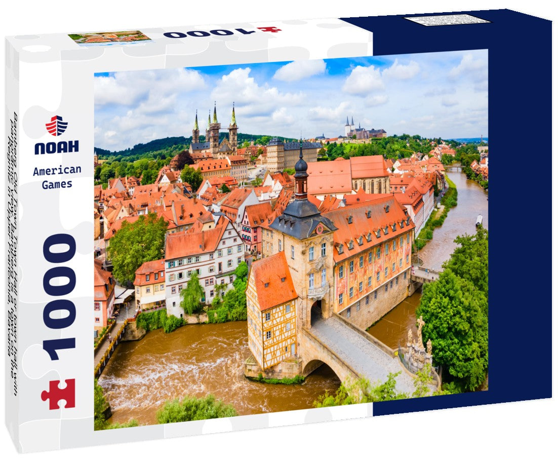 Noah Jigsaw Puzzle Bamberg Old Town Town Hall or town hall with panoramic view. Bamberg is a town on the Regnitz in Upper Franconia, Bavaria 1000 pieces
