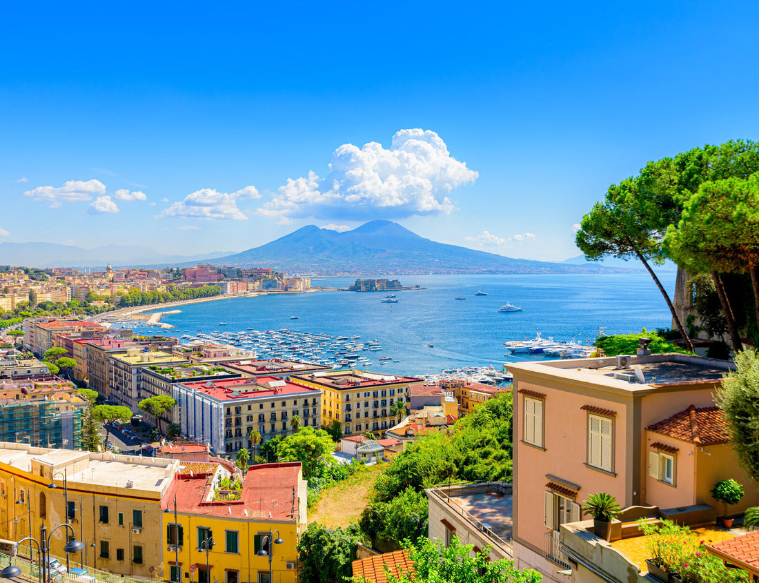 Noah Jigsaw Puzzle Naples, Italy. View of the Gulf of Naples from the Posillipo hill with the Vesuvius far in the background and some pine trees in the foreground 1000 pieces