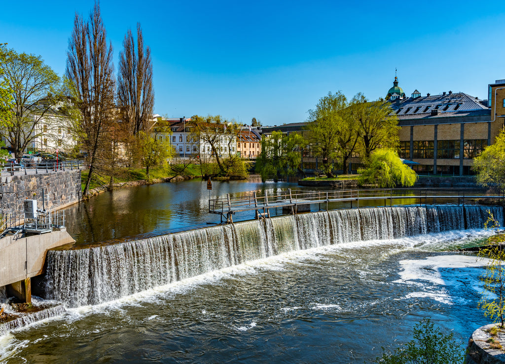 River rapids in the industrial center of Norrkoping, Sweden