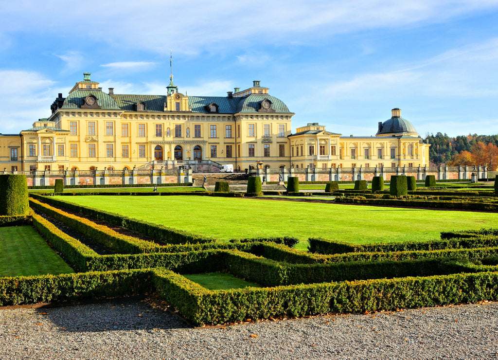 View of the royal Drottningholm Palace from its gardens, Stockholm, Sweden