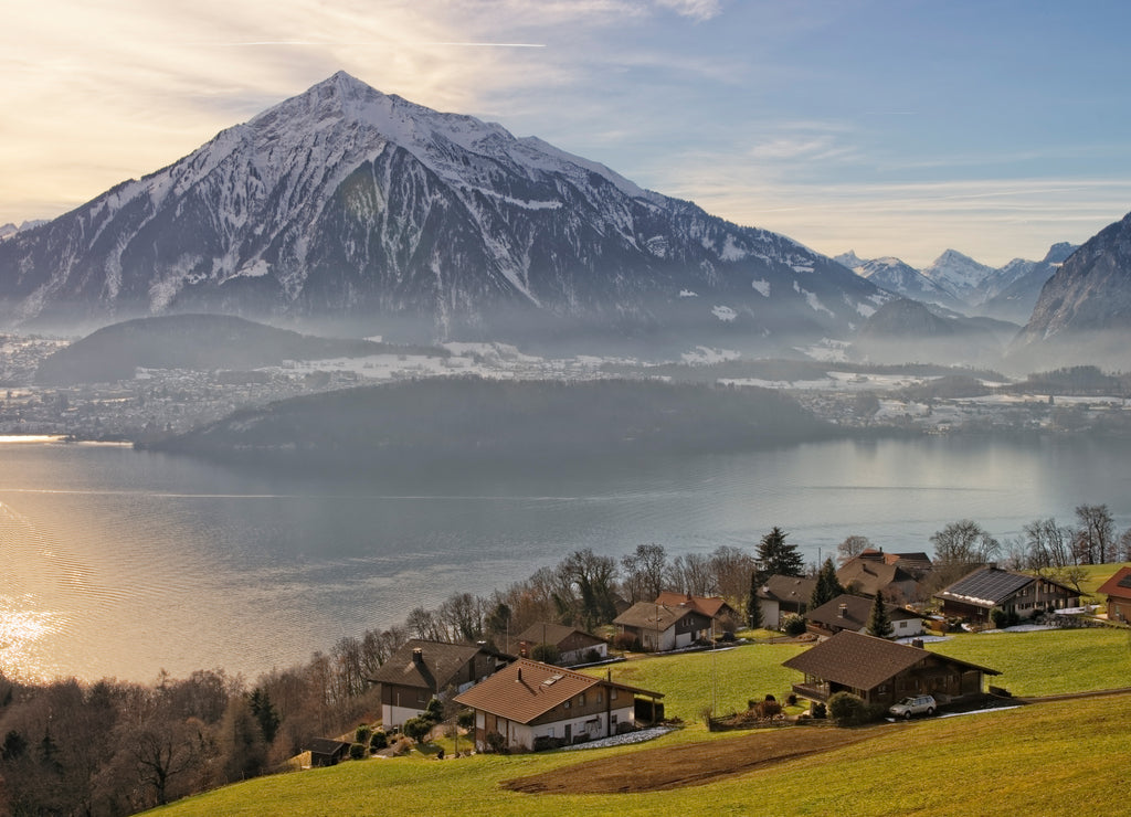 Switzerland's panorama in Thun in winter