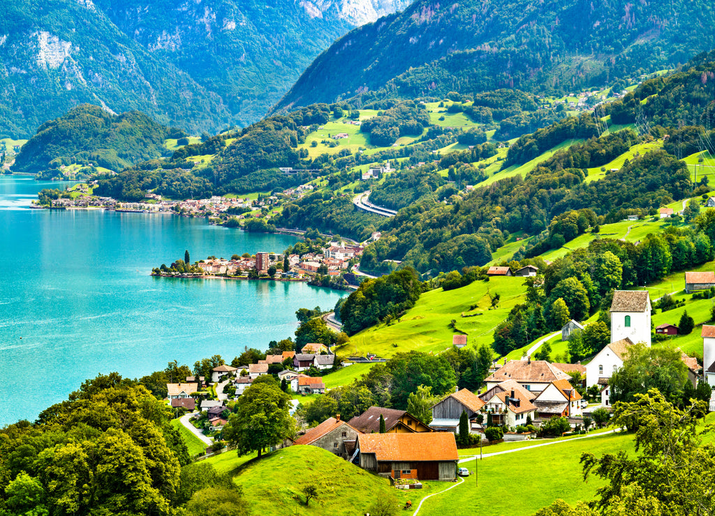 Landscape at Walensee Lake in Switzerland