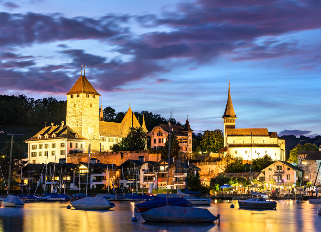 Spiez Castle on lake Thun in Switzerland