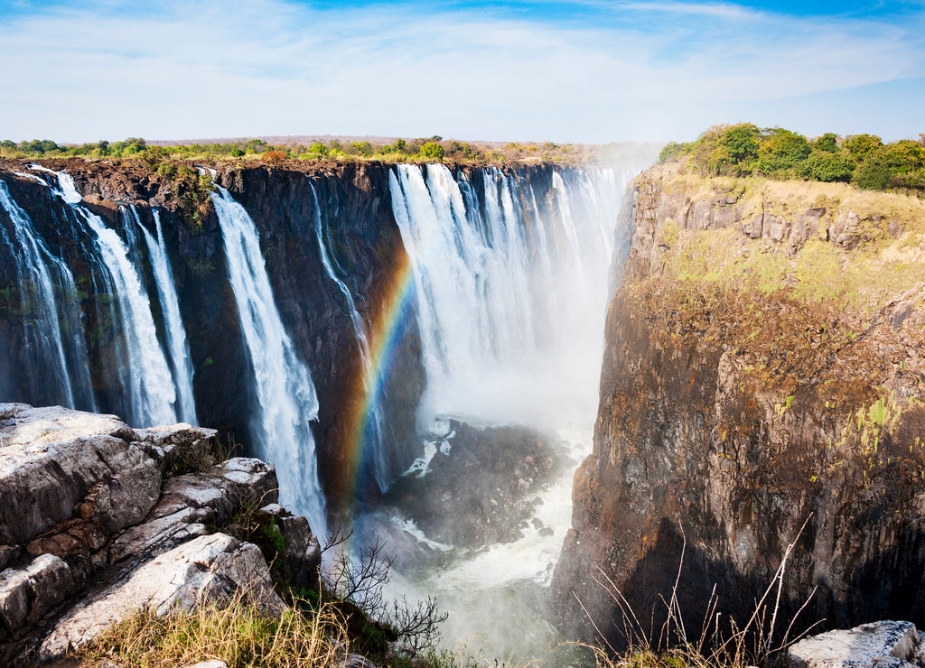 View of the Victoria Falls in Zimbabwe, Africa; Concept for travel in Africa