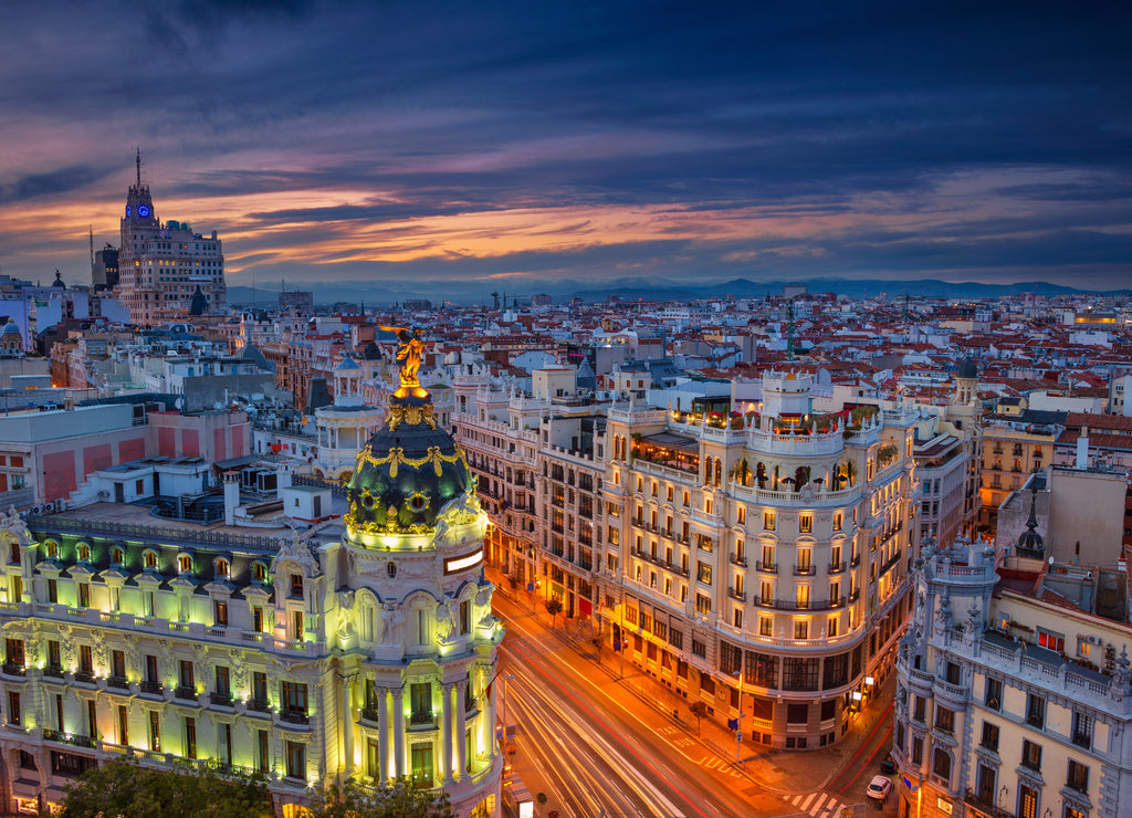 Madrid. Cityscape image of Madrid, Spain during sunset