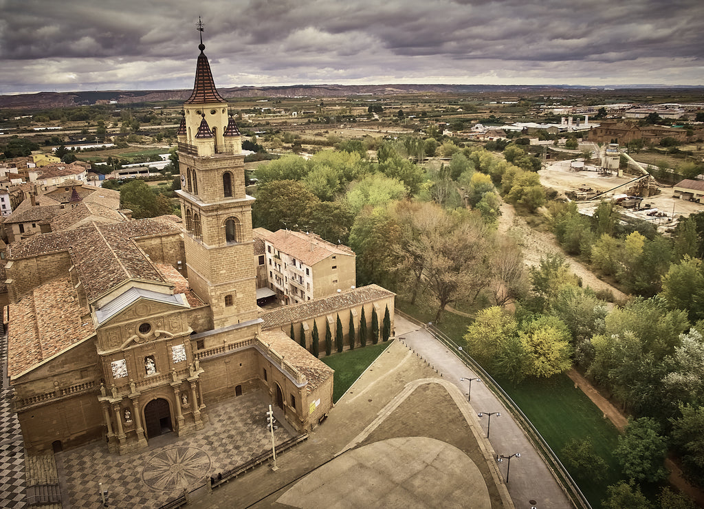 cloudy sky in Calahorra village in La Rioja province, Spain