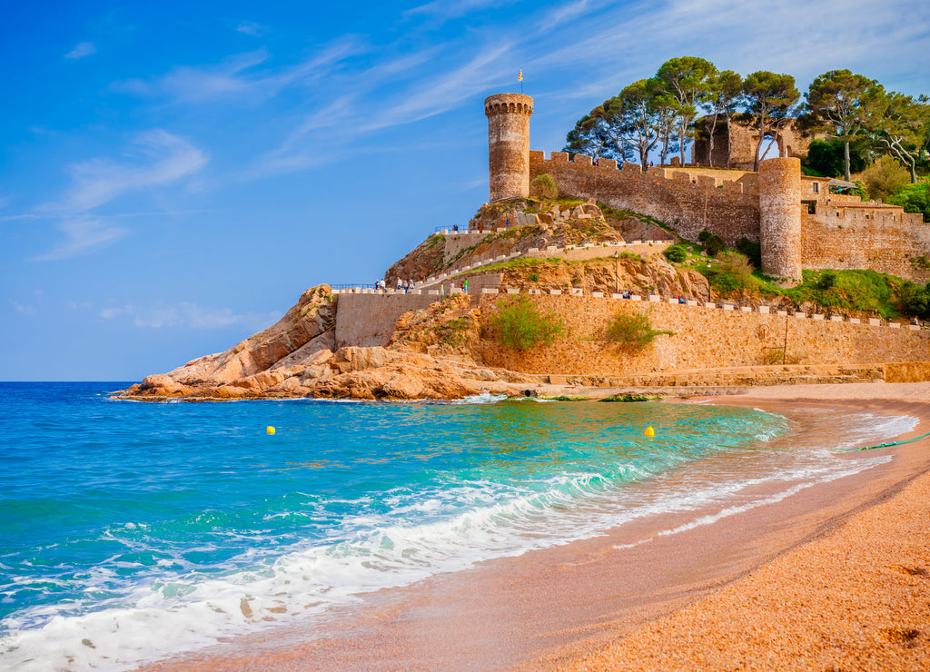 Sea landscape Badia bay in Tossa de Mar in Girona, Catalonia, Spain near of Barcelona
