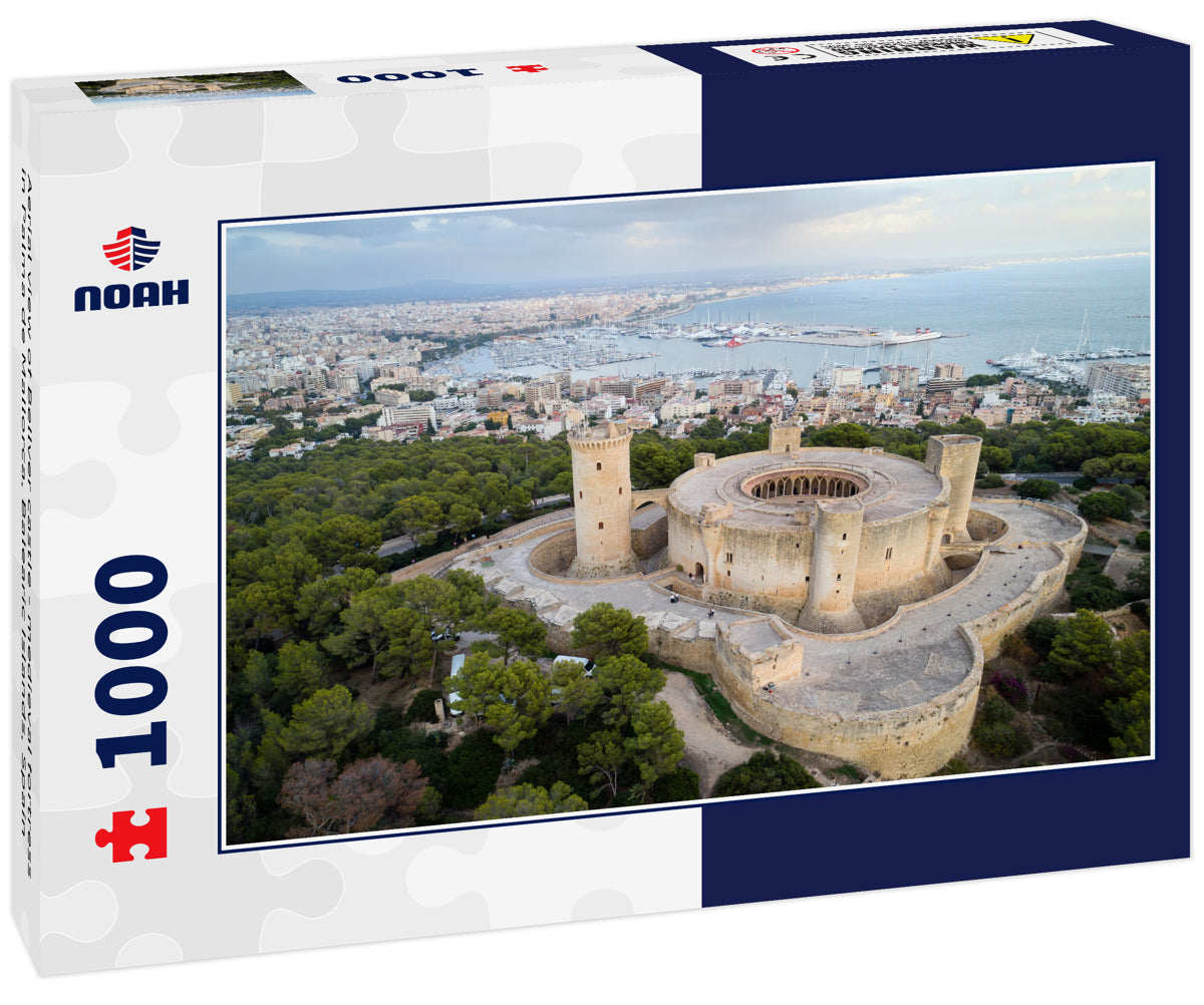 Aerial view of Bellver castle - medieval fortress in Palma de Mallorca, Balearic Islands, Spain