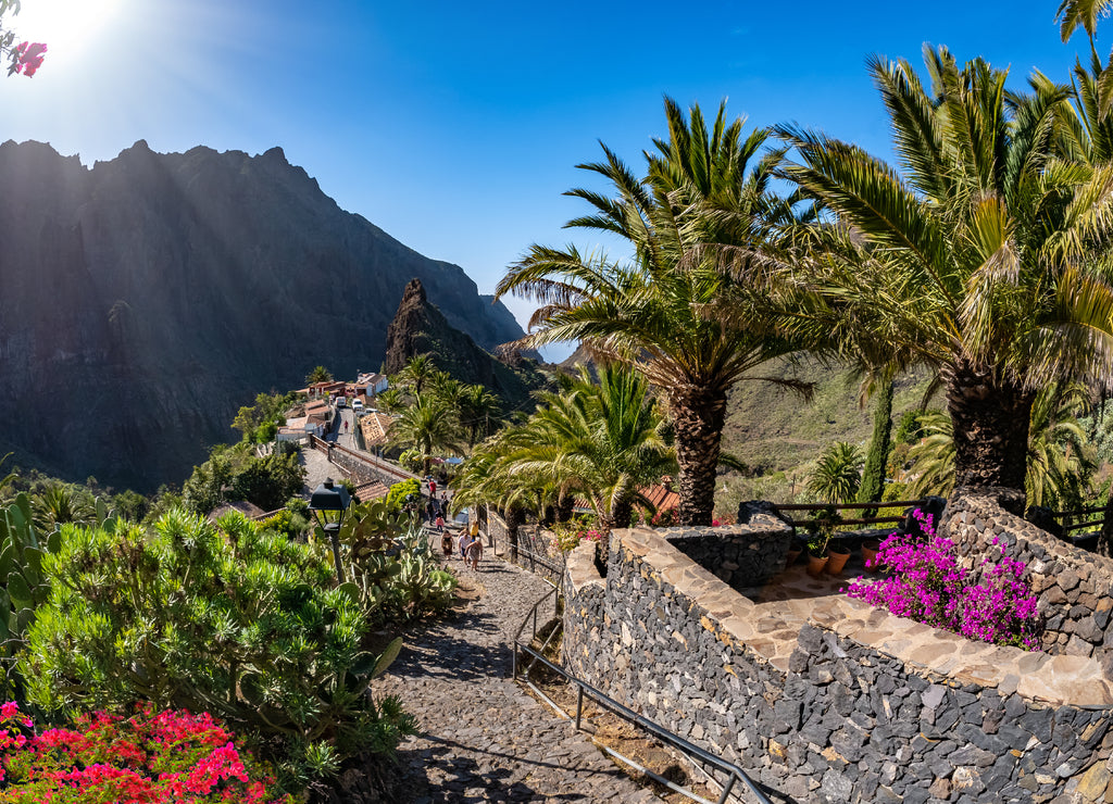 Famous village Masca in rural place at high altitude on mountain in Tenerife, Canary island
