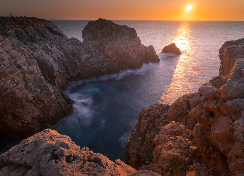 Punta Nati lighthouse area at west coast from Menorca Island, Spain