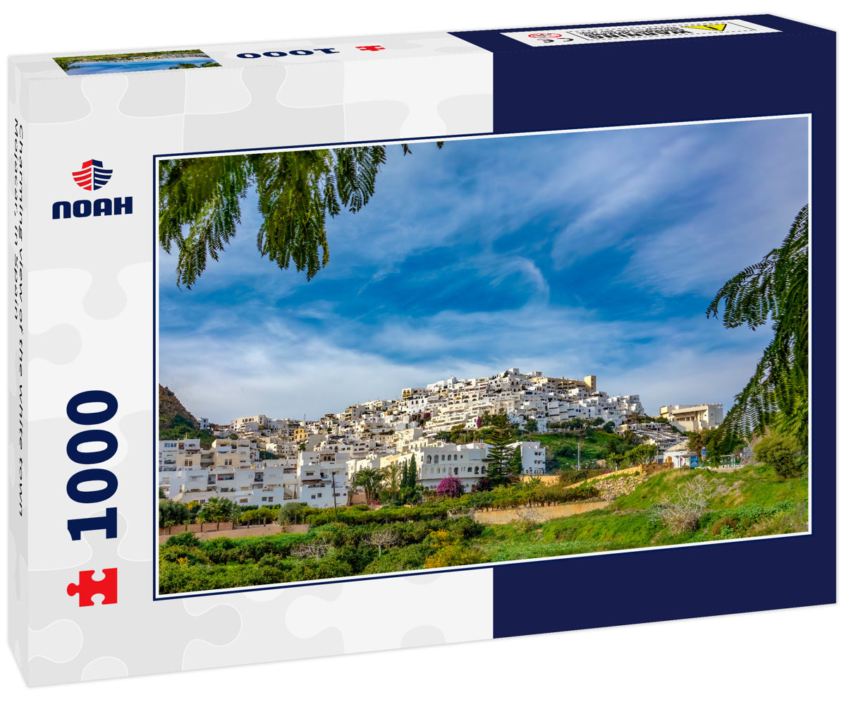 Charming view of the white town Mojacar, in Spain
