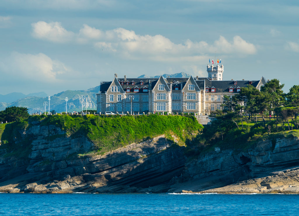 Magdalena Peninsula and Palace, Santander Bay, Santander, Cantabria, Spain, Europe