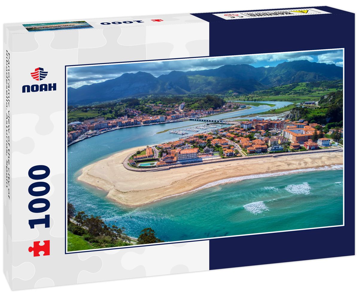 Panoramic view of the city of Ribadesella. Asturias, Spain