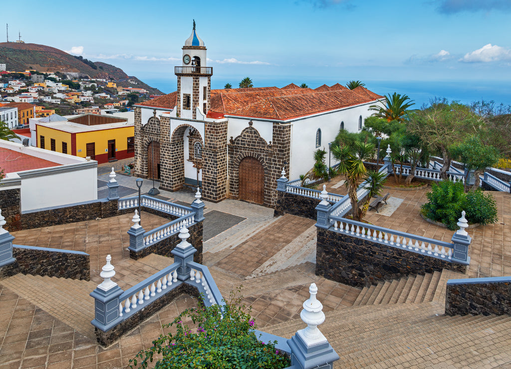 Frontal view of Church of Nuestra Señora de la Concepción in Valverde (El Hierro, Canary Islands)