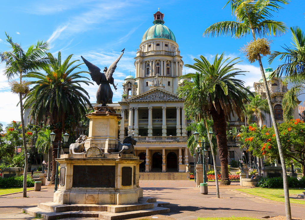 Durban City Hall with the War Memorial, KwaZulu-Natal province, South Africa