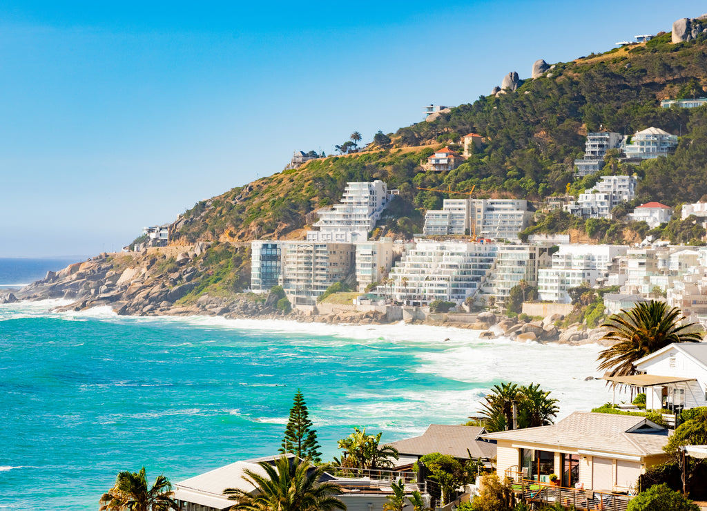 View of Clifton Beach and apartments in Cape Town South Africa