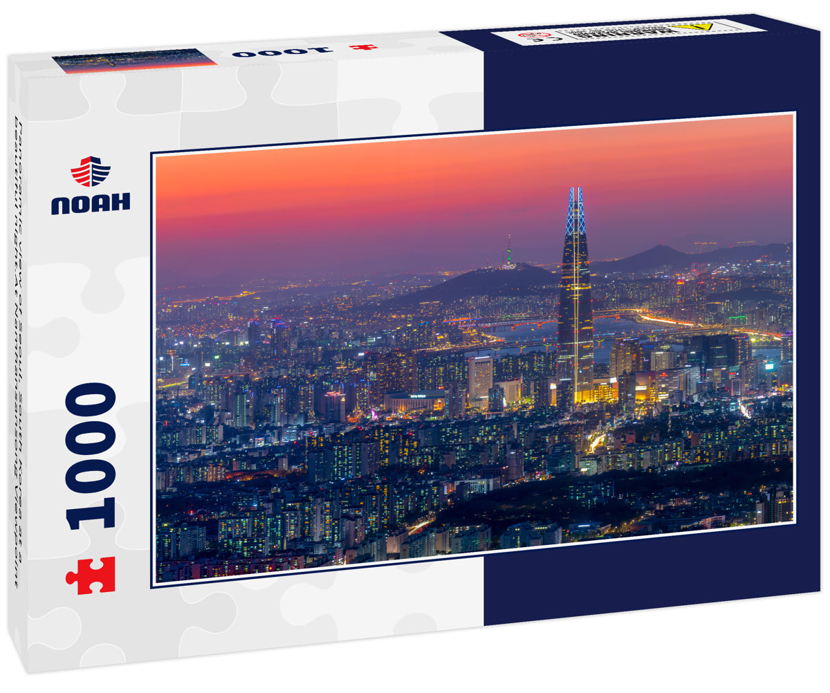 Panoramic view of Seoul, South Korea at a beautiful night.At Namhansansong Viewpoint