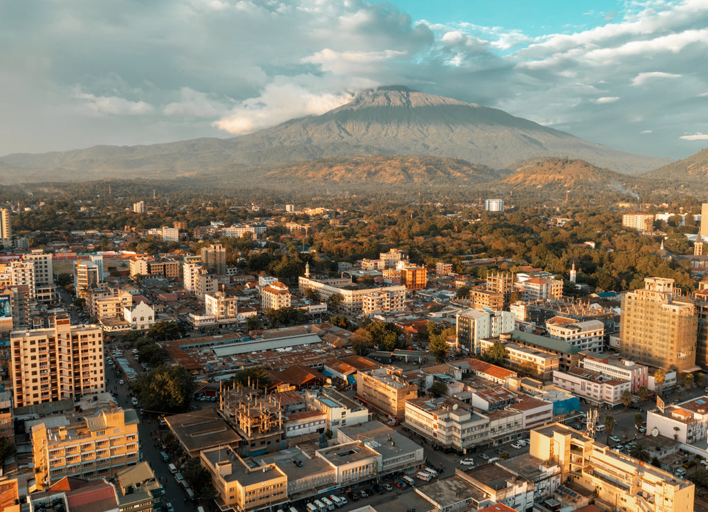 Aerial view of the Arusha city, Tanzania