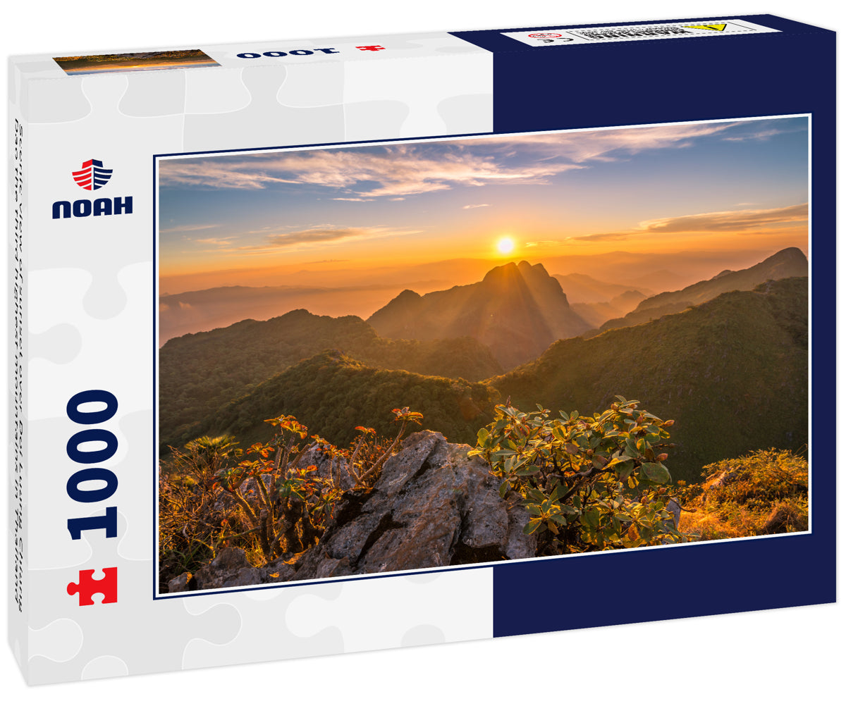Scenic view of sunset over Doi Luang Chiang Dao the third highest mountains in Thailand