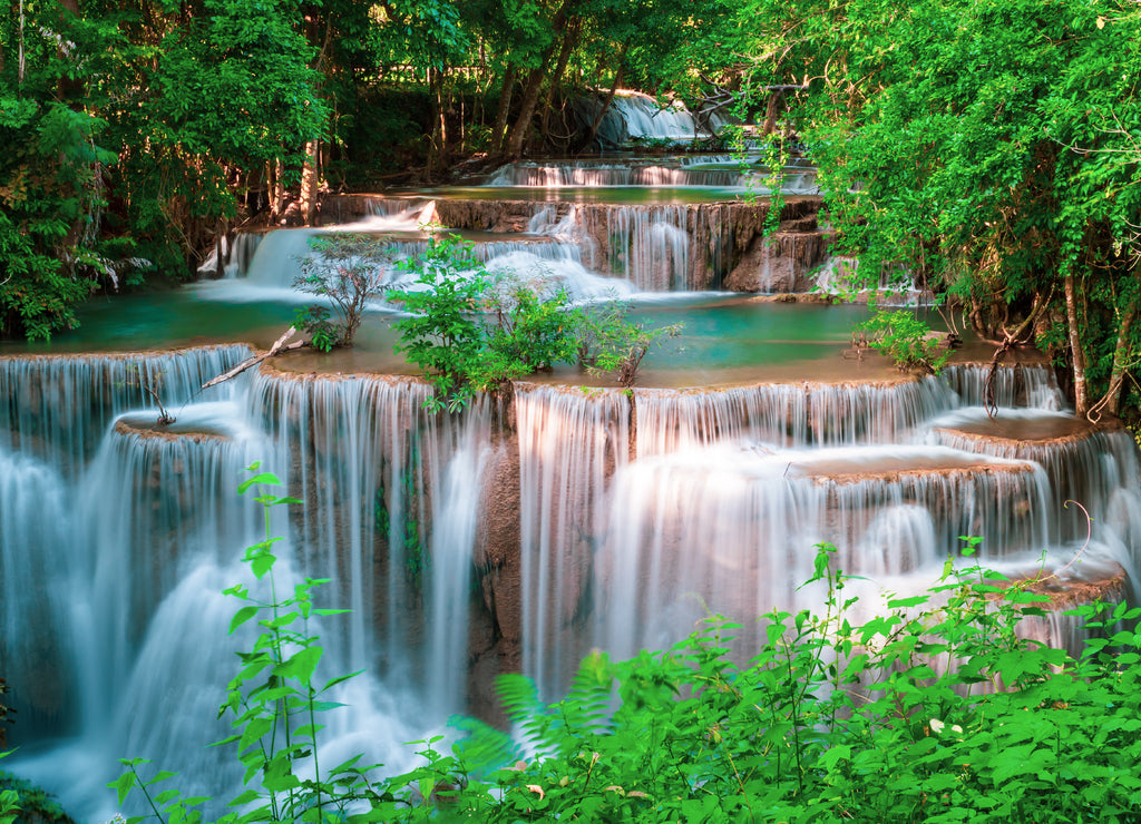 Huai Mae Kamin waterfall Srinakarin at Kanchanaburi, in Thailand
