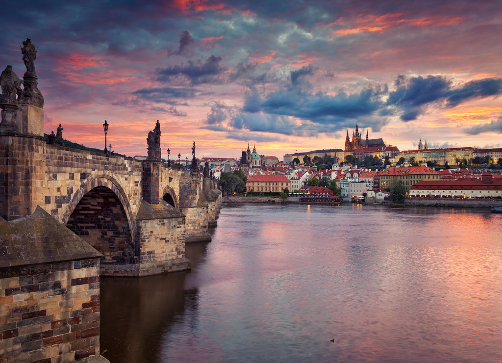 Prague. Image of Prague, capital city of Czech Republic, during beautiful sunset
