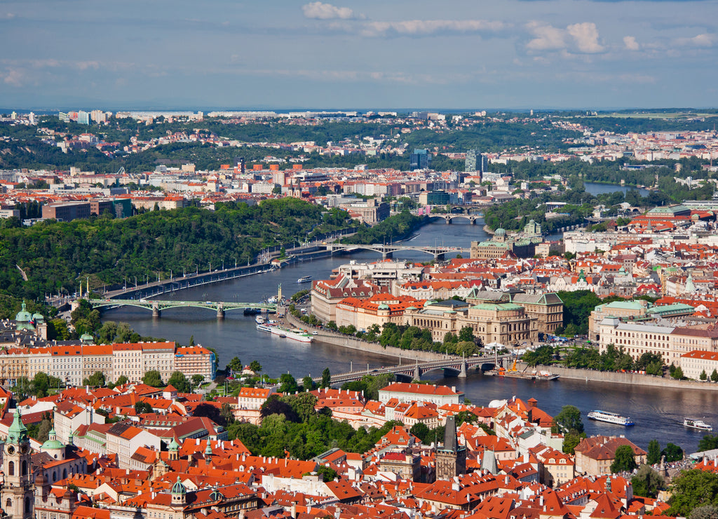 Aerial view of the city. Prague, Czech Republic
