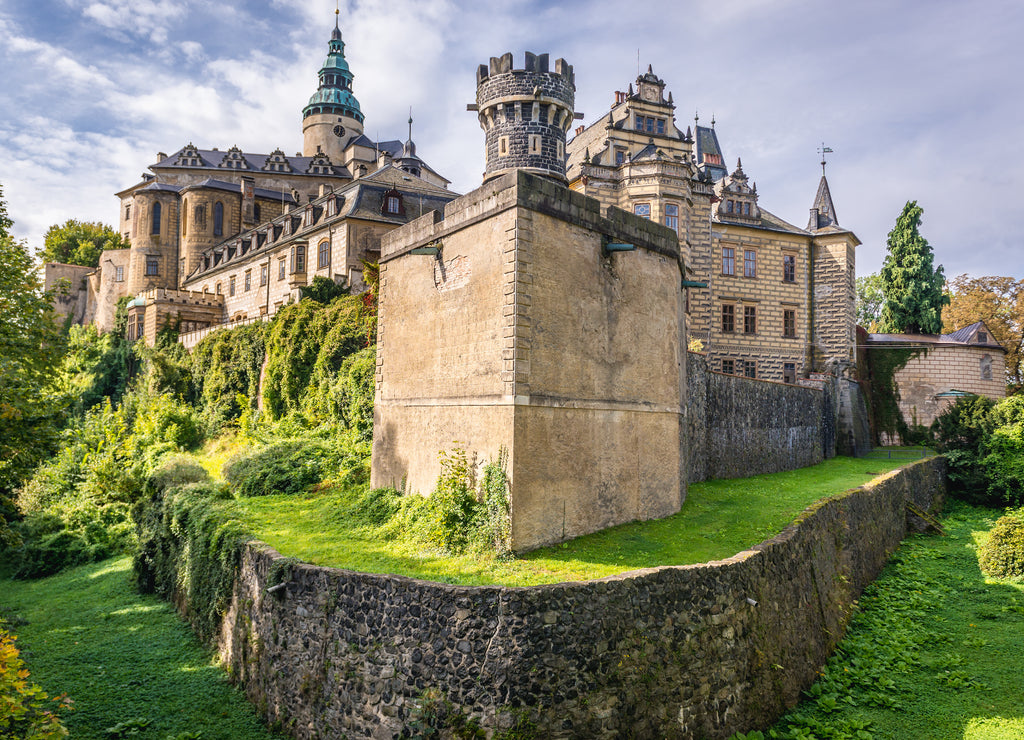 Exterior of castle in Frydlant city - one of the most visited tourist attraction in Czech Republic