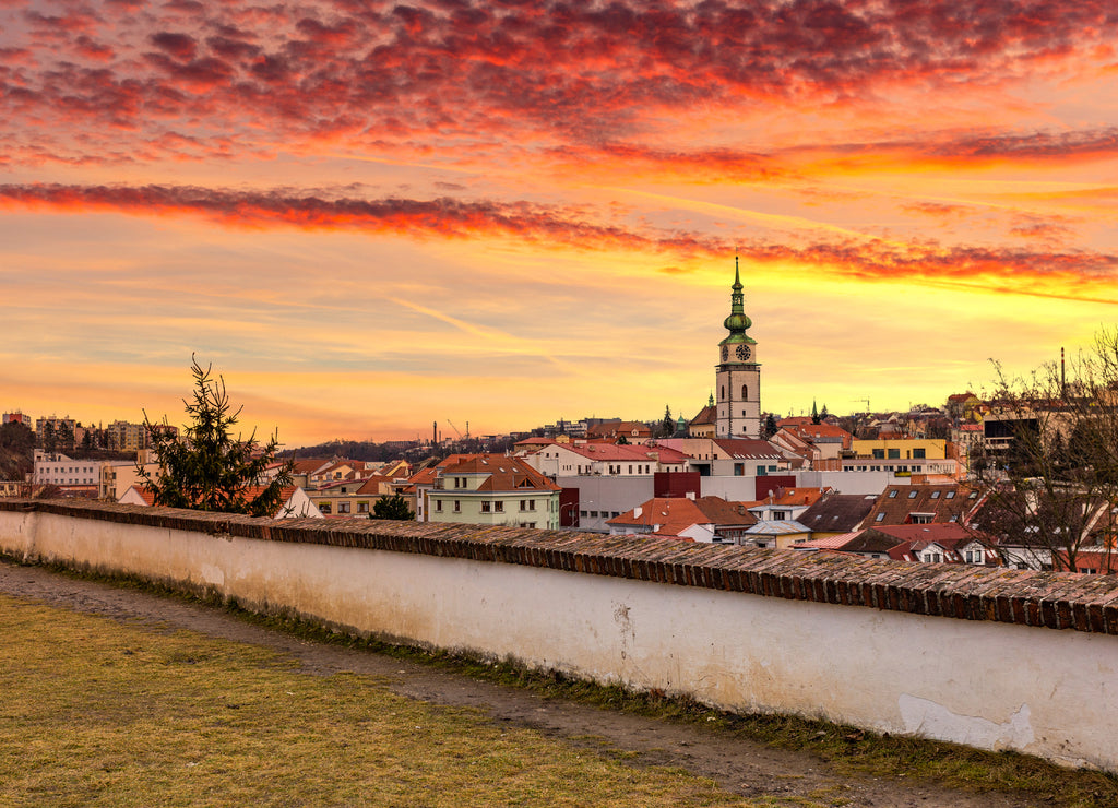 City Trebic with St. Martin church, a UNESCO site in Moravia, Czechia