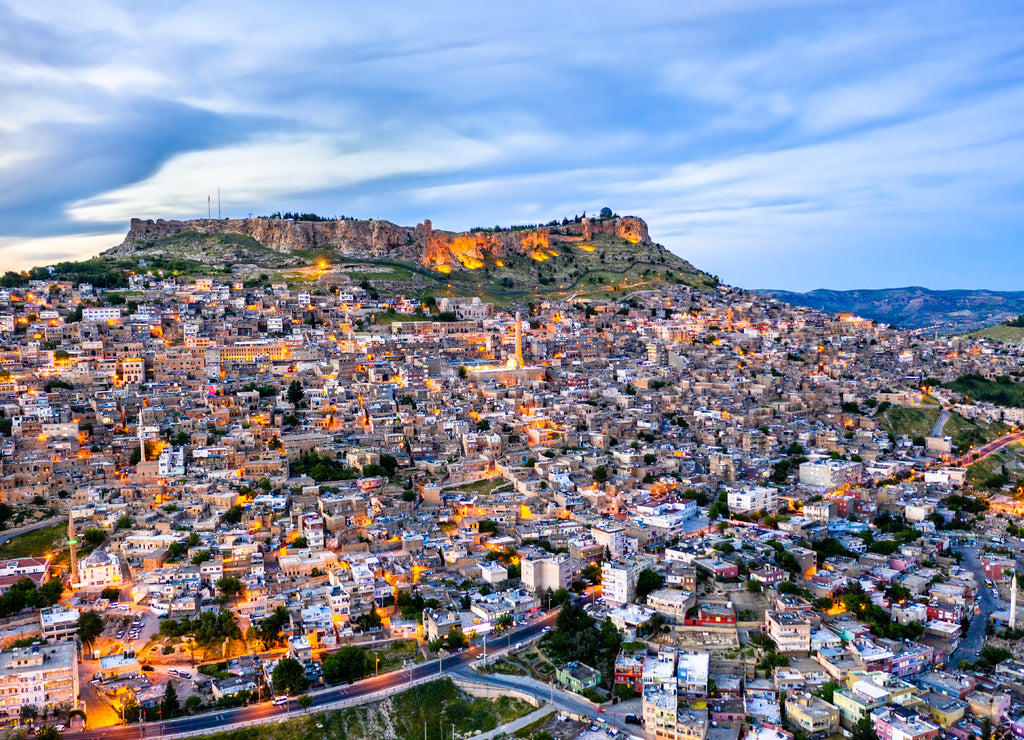The old city of Mardin at sunset, Turkey