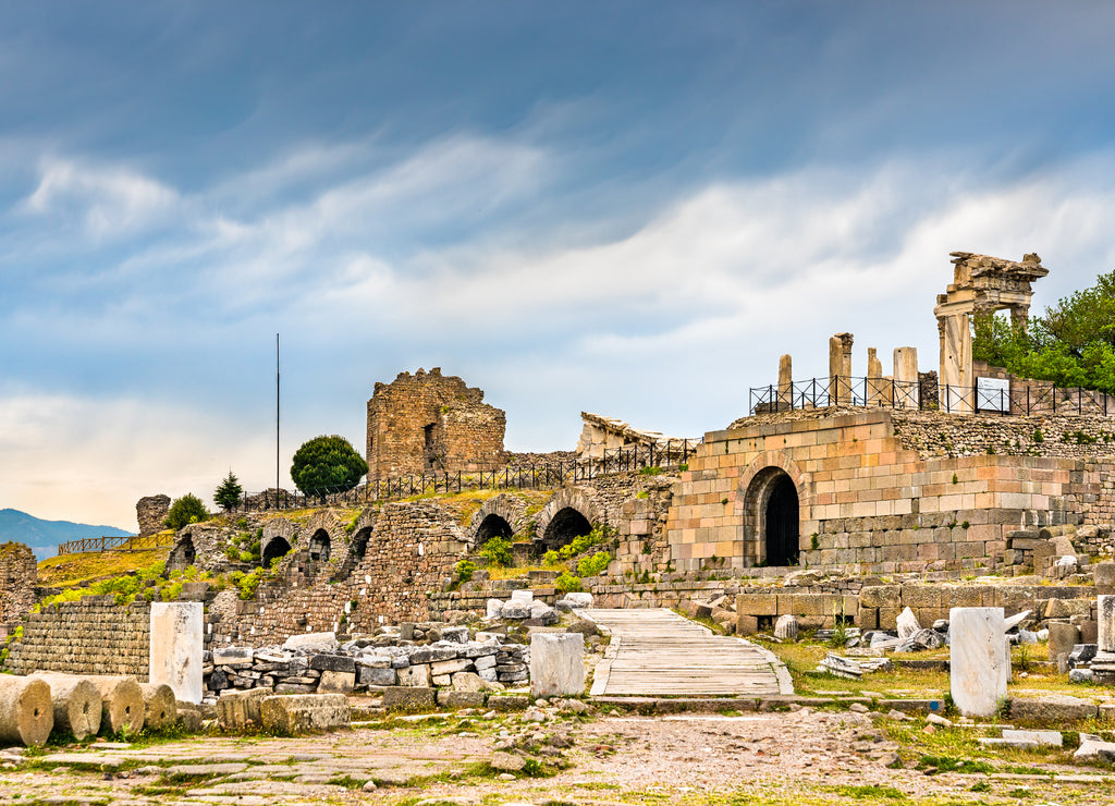 Ruins of the ancient city of Pergamon in Turkey