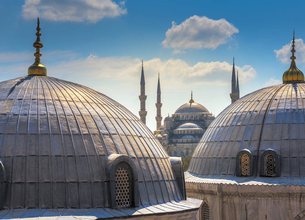 Blue mosque at Istanbul, Turkey. The biggest mosque in Istanbul of Sultan Ahmed (Ottoman Empire), Istanbul, Turkey
