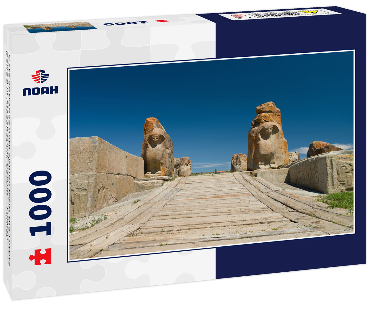 Gate entrance with sphinx from the Hittite period in Alacahoyuk. Corum - Turkey